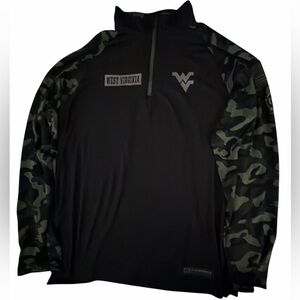 West Virginia Colosseum OHT Camo Long Quarter Zip Sleeve Pullover (L)